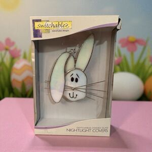 Switchables Stained Glass Night Light Cover Bunny Rabbit Vintage 2005 Easter EUC